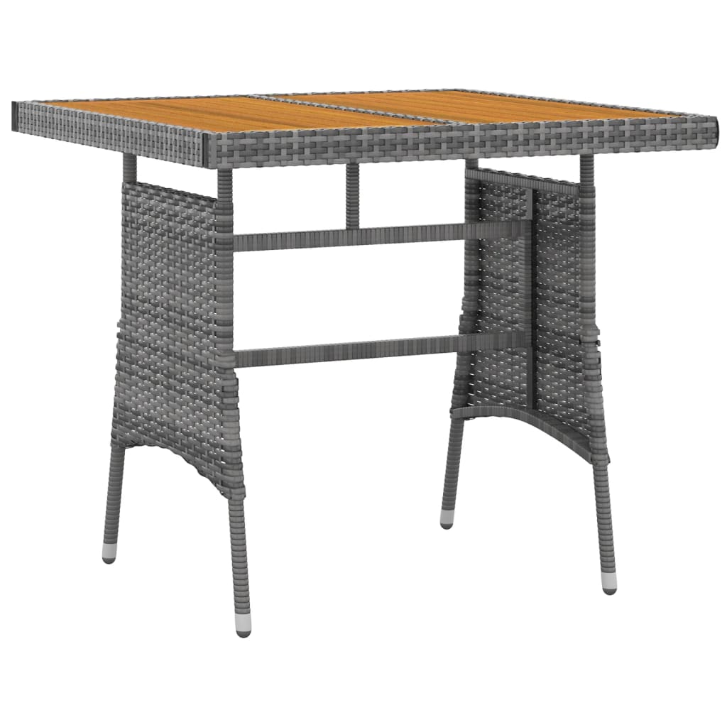 3 Piece Patio Dining Set Poly Rattan Gray