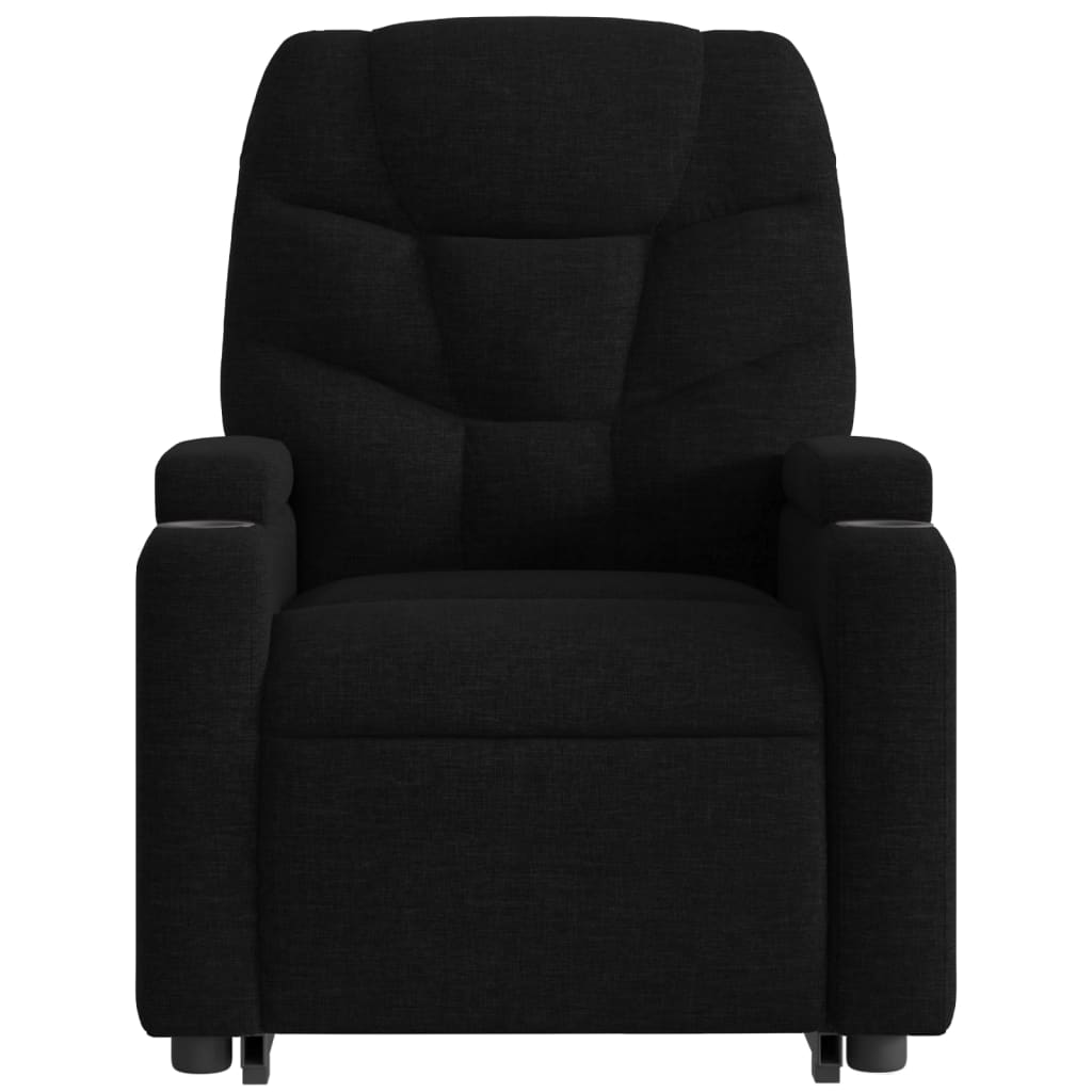 Electric Stand up Massage Recliner Chair Black Fabric