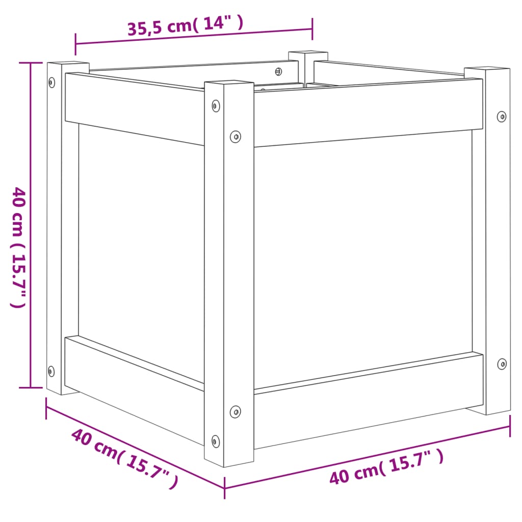 Garden Planters 2 pcs Solid Wood Pine