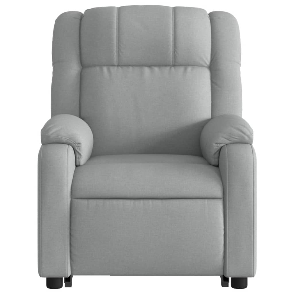 Electric Stand up Massage Recliner Chair Light Gray Fabric