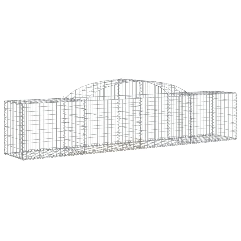 Arched Gabion Baskets 8 pcs 118.1"x19.7"x23.6"/31.5" Galvanized Iron