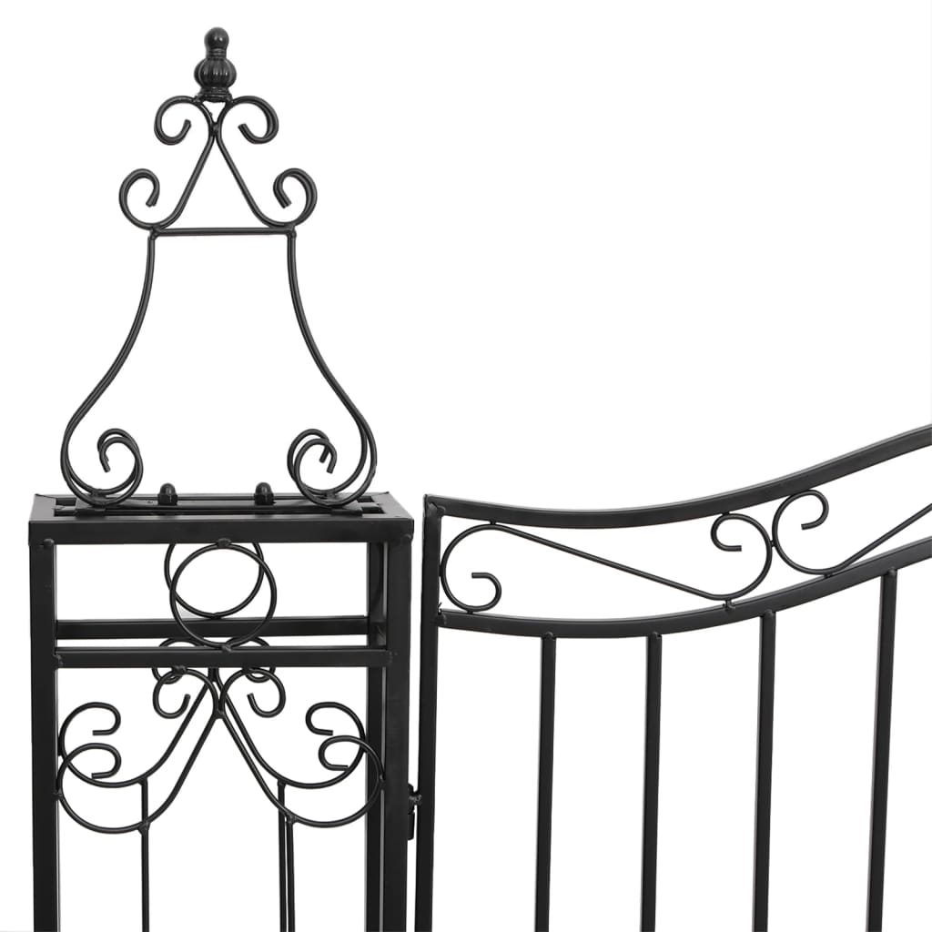 Garden Gate Black 47.6"x3.1"x39.4" Wrought Iron