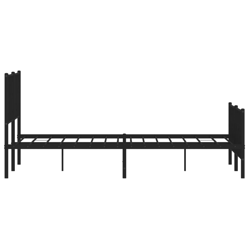 Metal Bed Frame without Mattress with Footboard Black 59.1"x78.7"