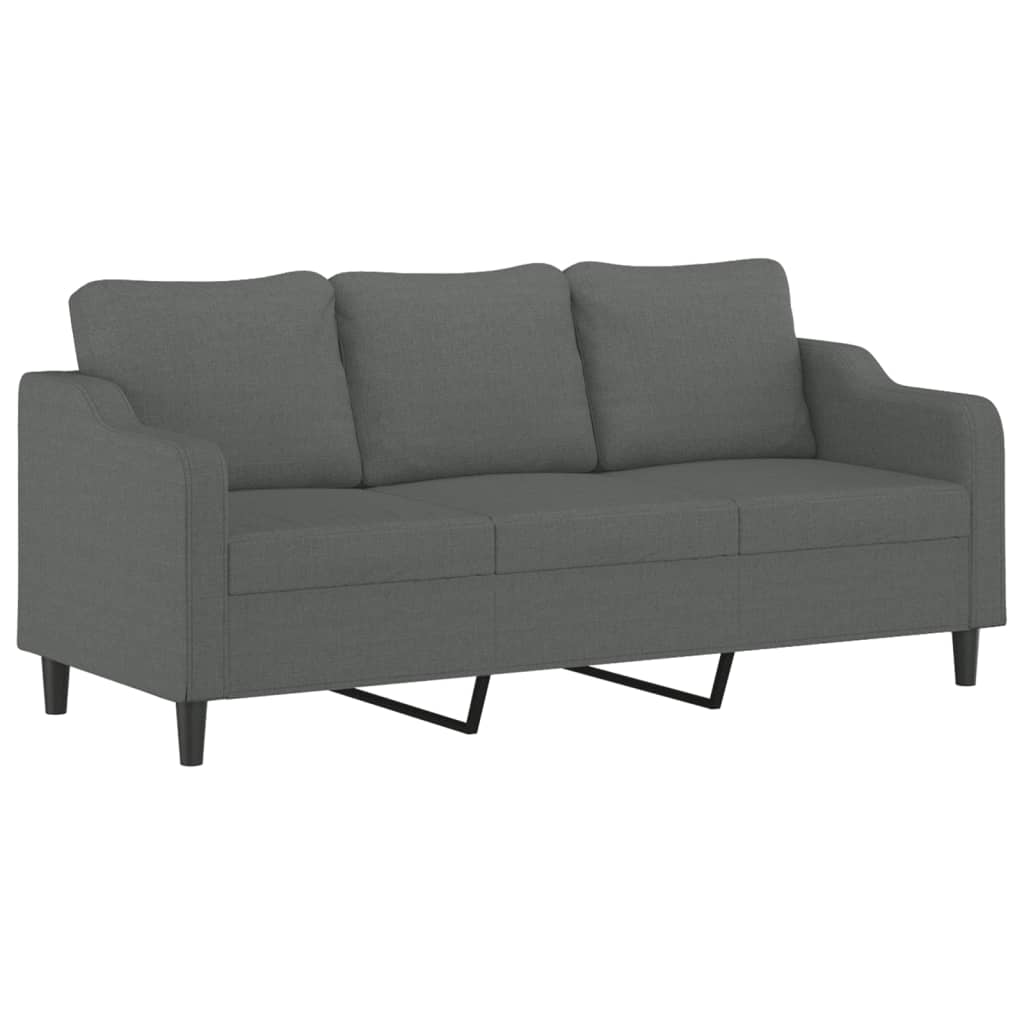 4 Piece Sofa Set with Cushions Dark Gray Fabric