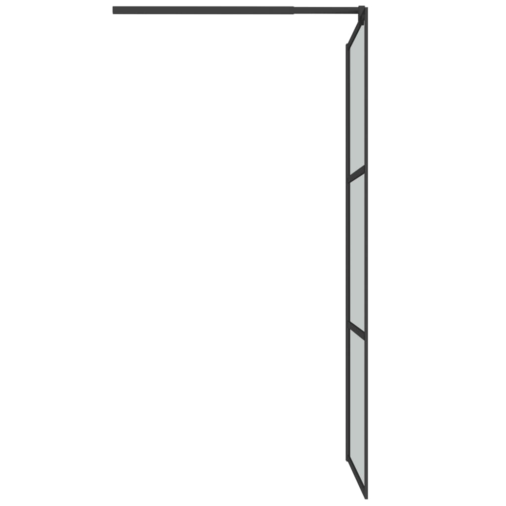 Walk-in Shower Wall with Shelf Black 39.4"x76.8" ESG Glass&Aluminum