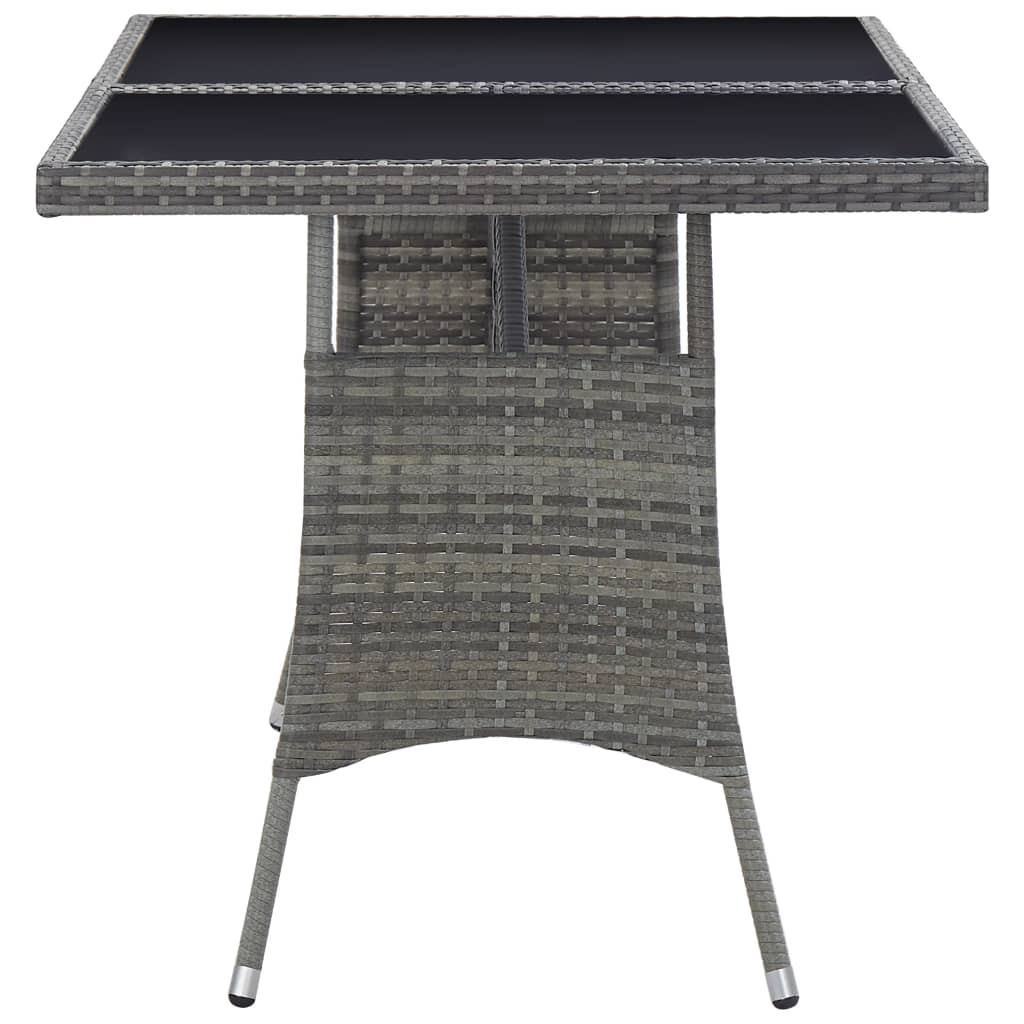 Patio Table Gray 55.1"x31.5"x29.1" Poly Rattan