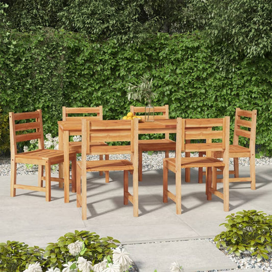 7 Piece Patio Dining Set Solid Wood Teak