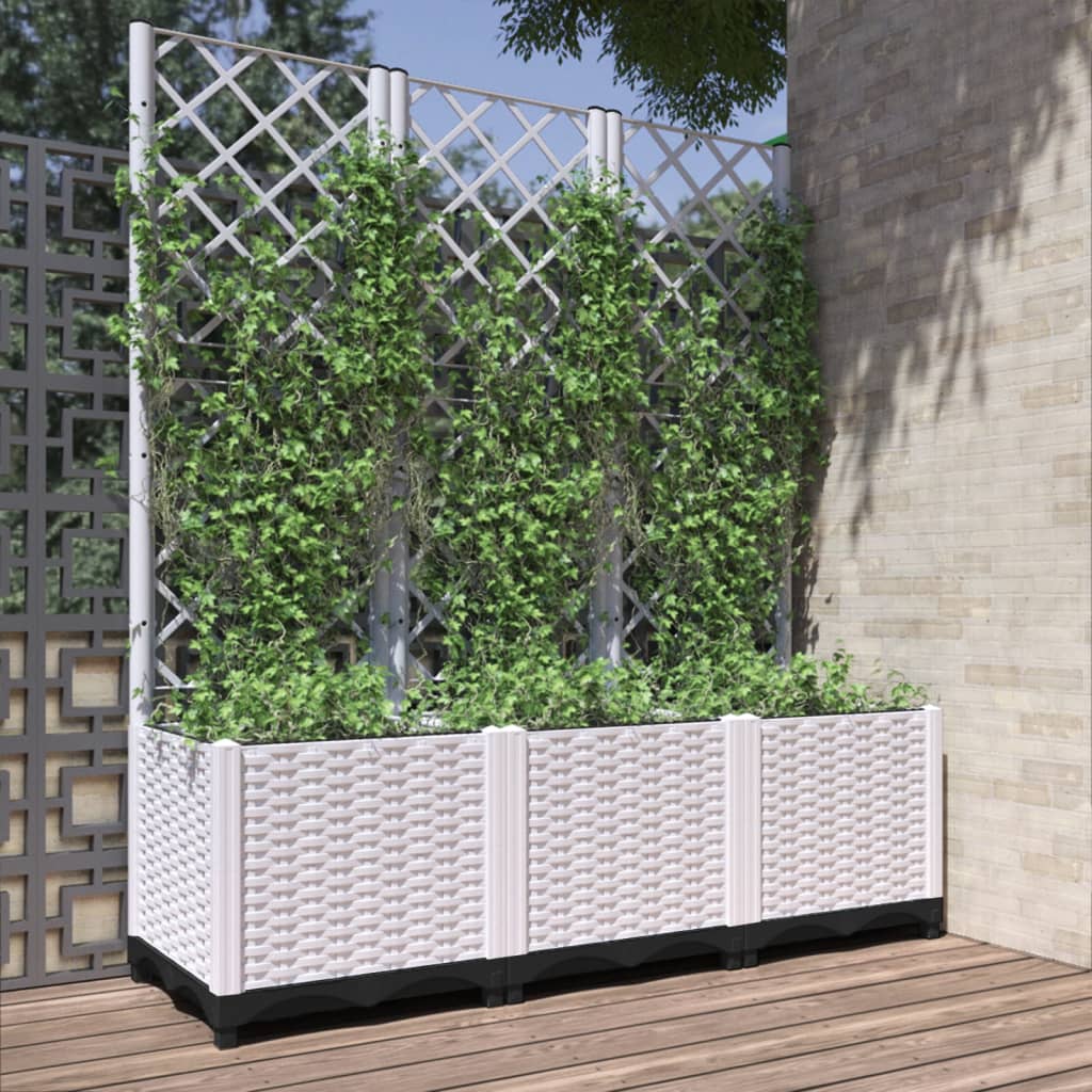 Garden Planter with Trellis Dark Gray 47.2"x15.7"x47.8" PP