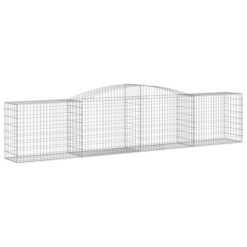 Arched Gabion Baskets 2 pcs 157.5"x19.7"x31.5"/39.4" Galvanized Iron