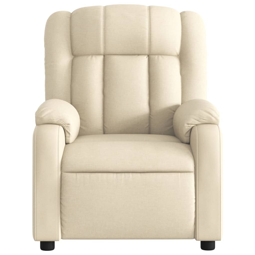 Massage Recliner Chair Cream Fabric