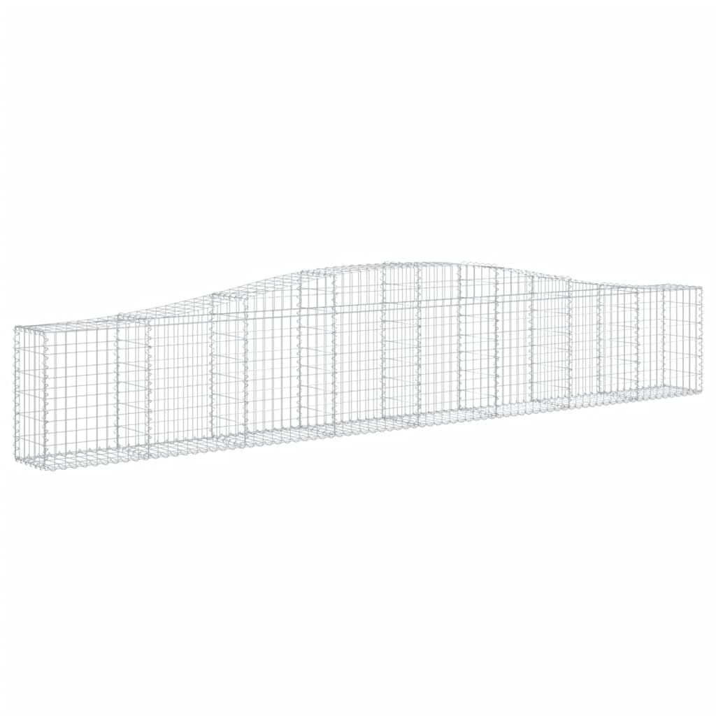 Arched Gabion Baskets 4 pcs 157.5"x11.8"x23.6"/31.5" Galvanized Iron