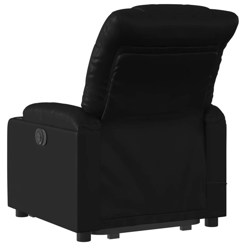 Stand up Massage Recliner Chair Black Faux Leather