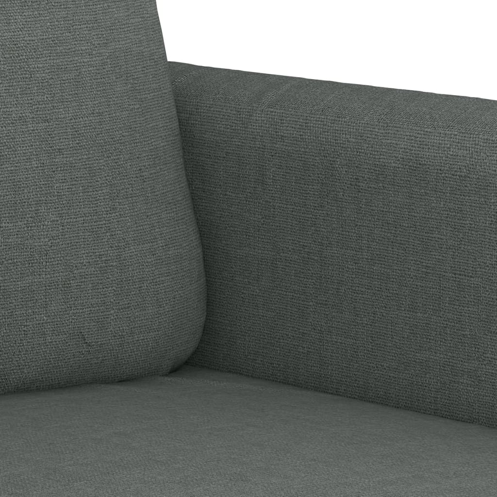 3 Piece Sofa Set with Pillows Dark Gray Fabric