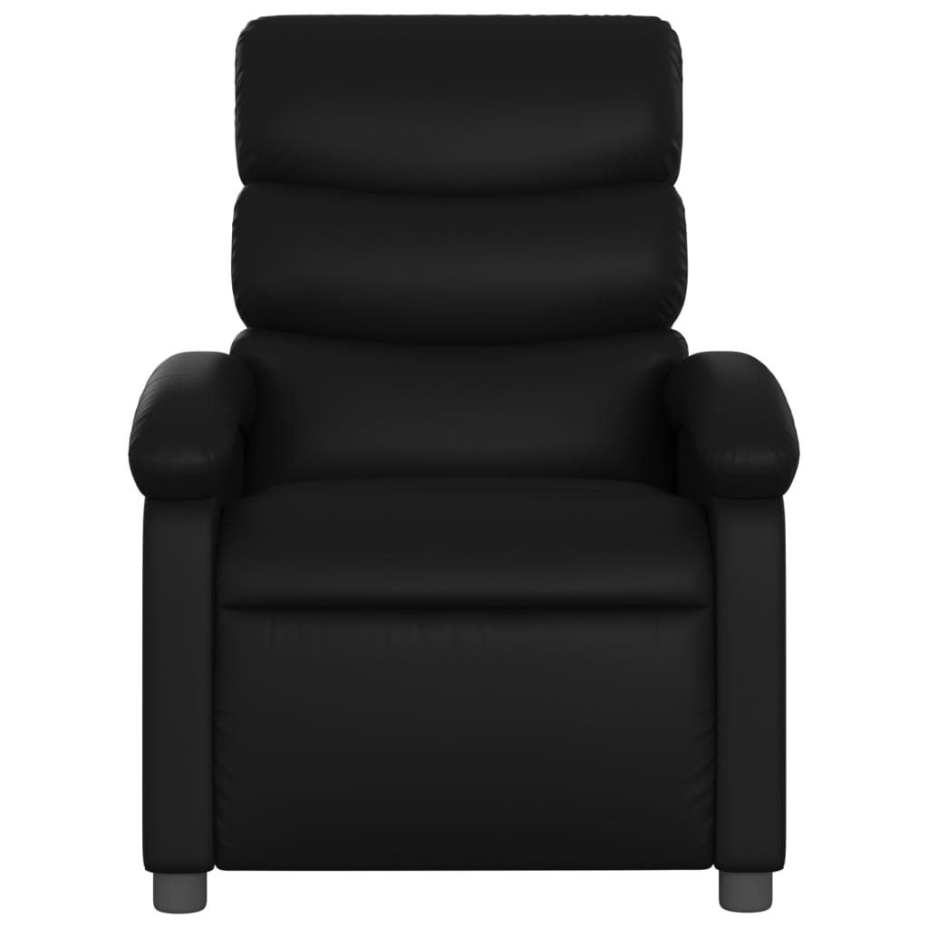 Recliner Chair Black Faux Leather