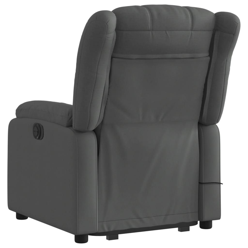 Electric Stand up Massage Recliner Chair Dark Gray Fabric