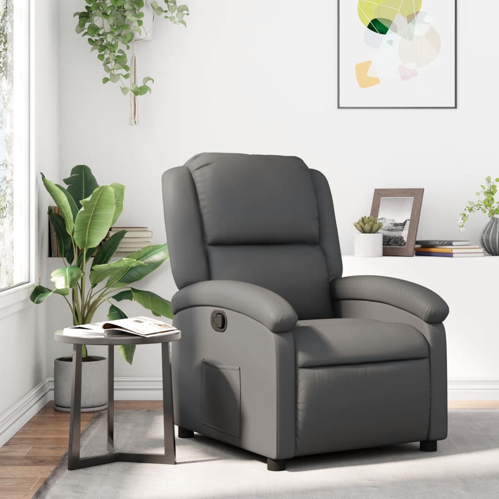 Recliner Chair Black Faux Leather