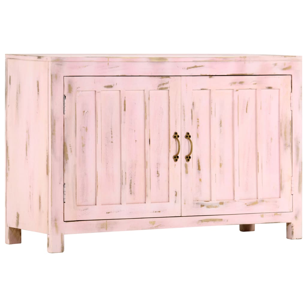 Sideboard Light Pink 43.3"x13.8"x27.6" Solid Mango Wood