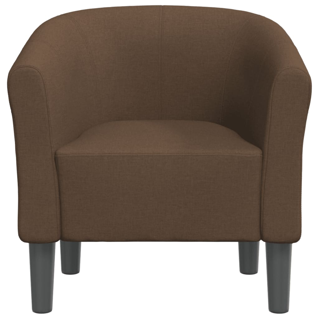 Tub Chair Brown Fabric