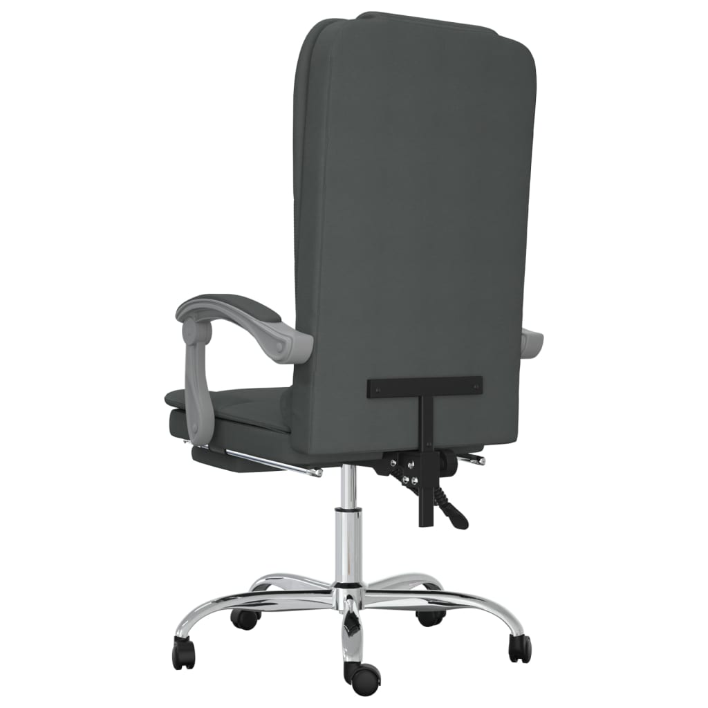 Massage Reclining Office Chair Dark Gray Fabric