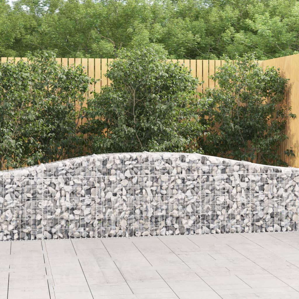 Arched Gabion Baskets 3 pcs 157.5"x11.8"x23.6"/31.5" Galvanized Iron