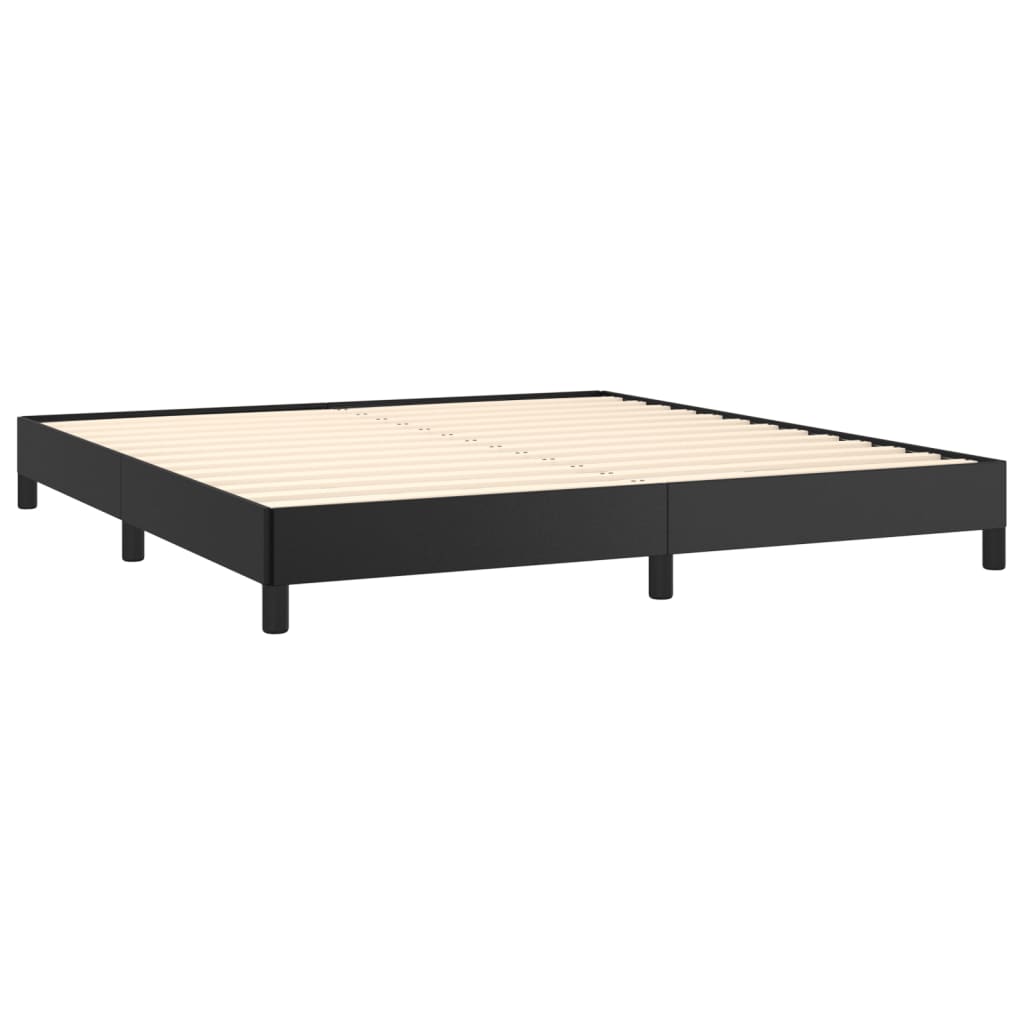 Bed Frame without Mattress Black 76"x79.9" King Faux Leather