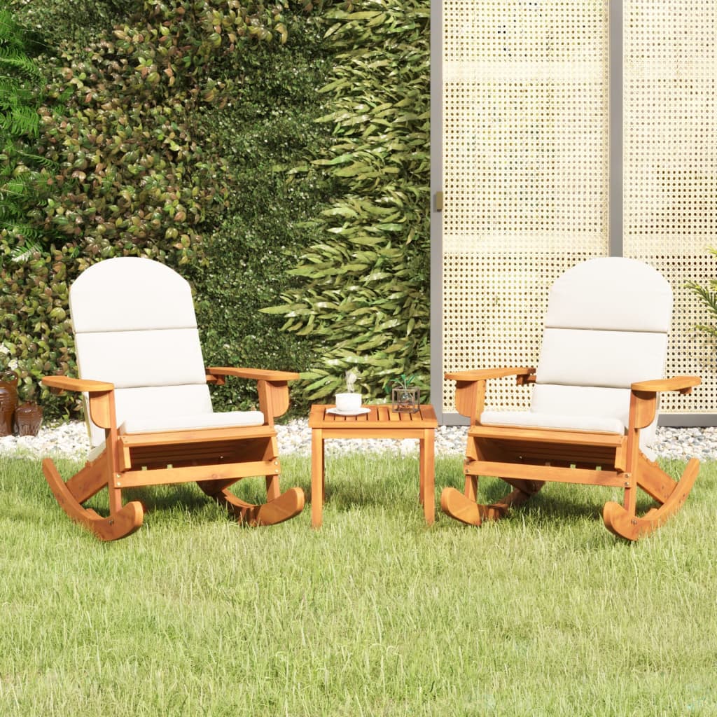 3 Piece Adirondack Patio Lounge Set Solid Wood Acacia