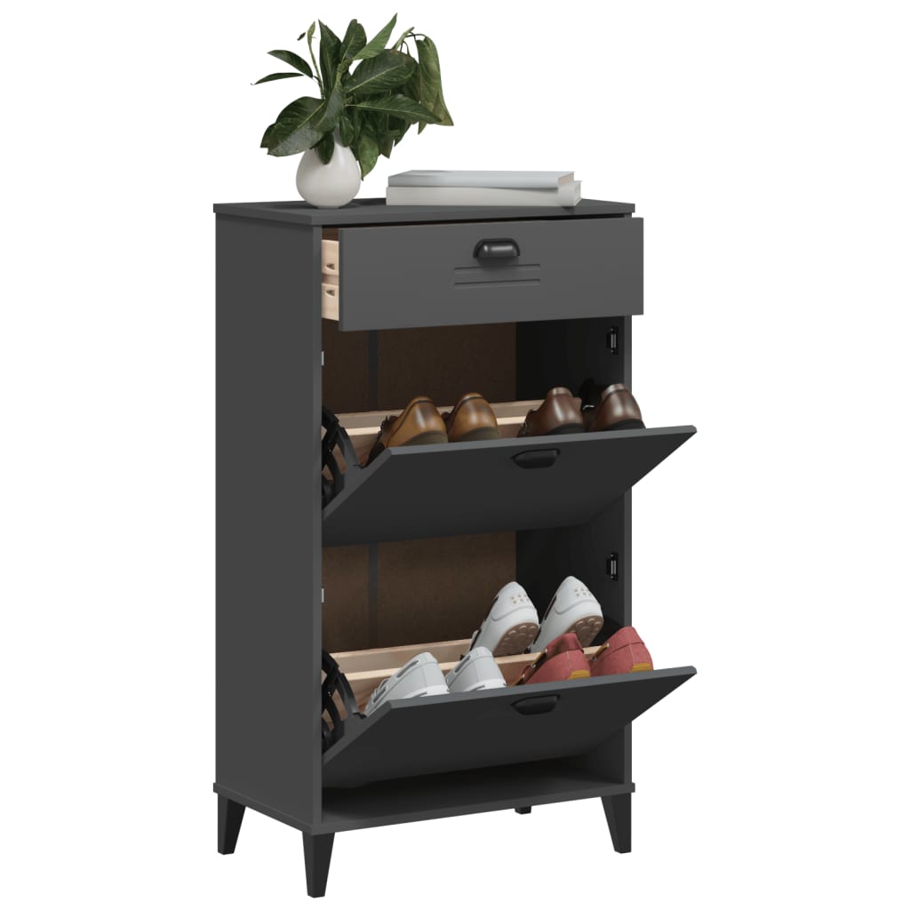 Shoe Cabinet VIKEN Anthracite Gray Engineered Wood