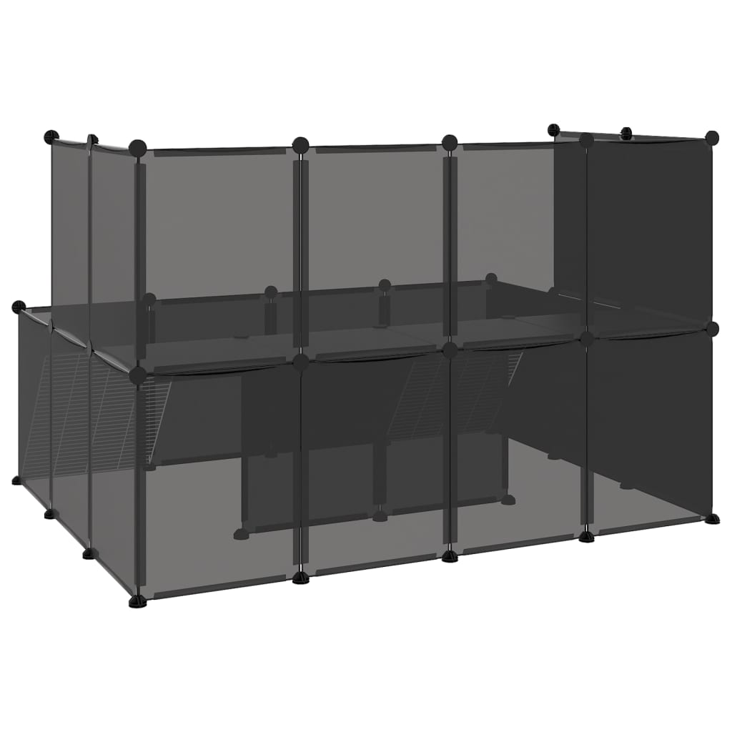 Small Animal Cage Black 56.3"x42.1"x36.6" PP and Steel