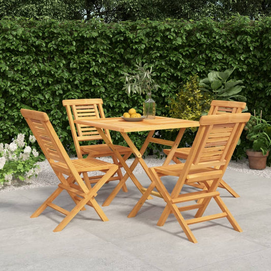 5 Piece Patio Dining Set Solid Wood Teak