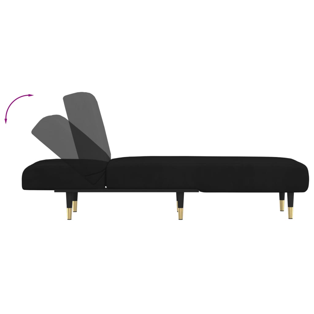 Chaise Longue Black Velvet