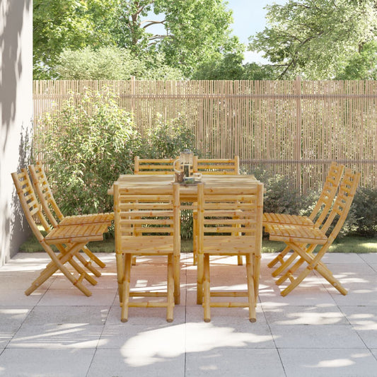 Folding Patio Chairs 8 pcs 16.9"x21.3"x34.6" Bamboo