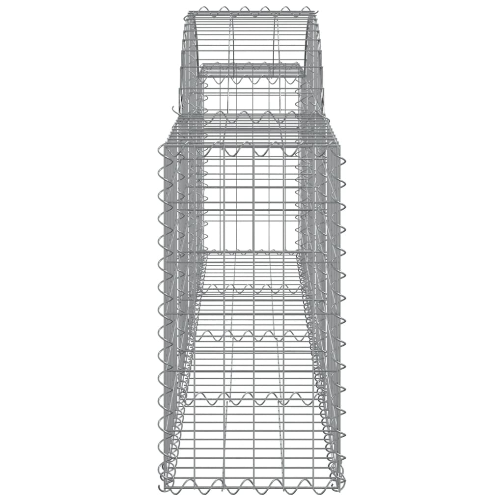 Arched Gabion Baskets 9 pcs 78.7"x11.8"x23.6"/31.5" Galvanized Iron