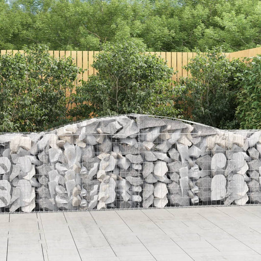 Arched Gabion Baskets 5 pcs 157.5"x19.7"x31.5"/39.4" Galvanized Iron