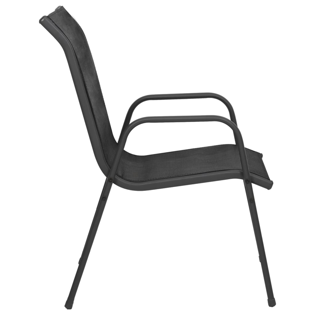 Patio Chairs 2 pcs Steel and Textilene Black