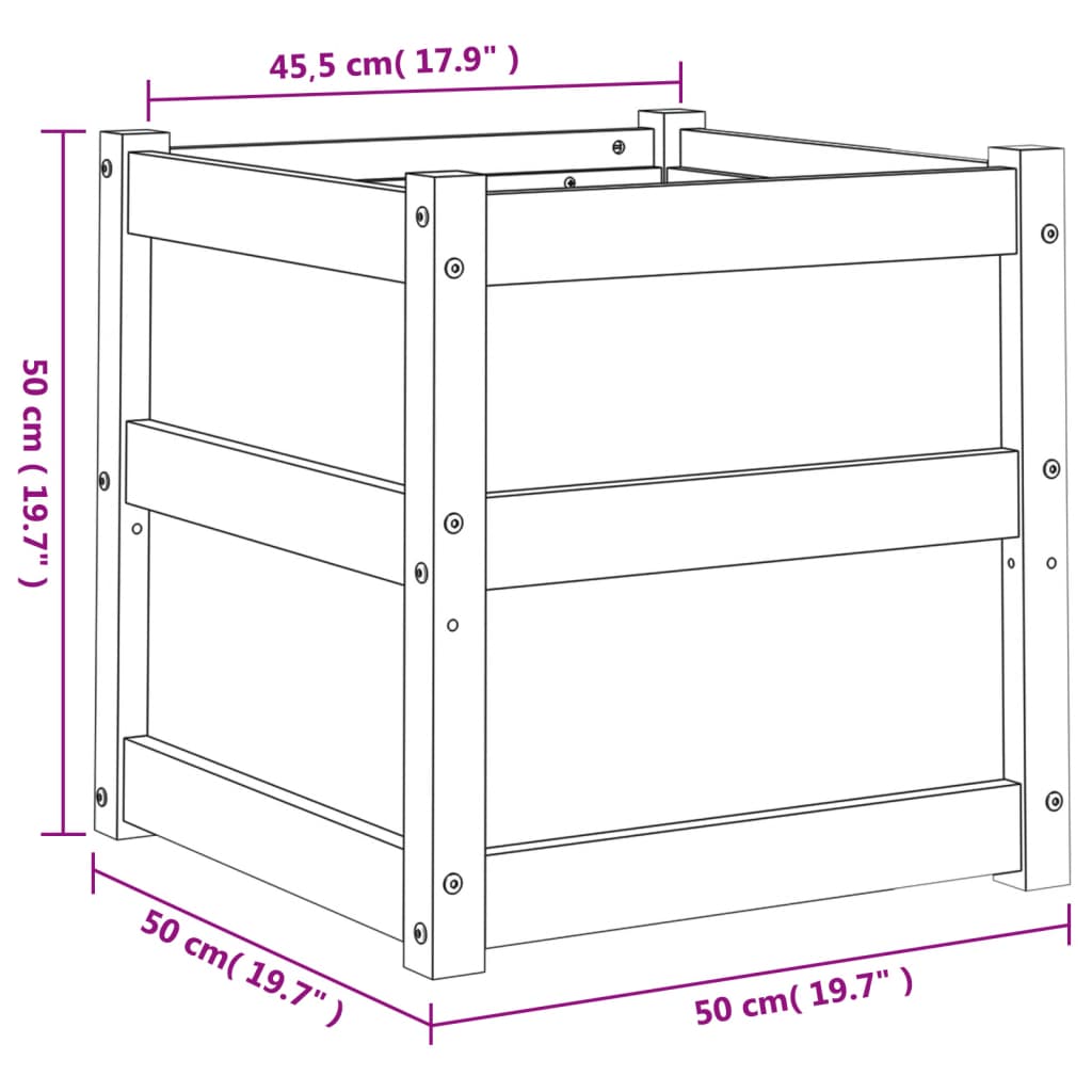 Garden Planter 19.7"x19.7"x19.7" Solid Wood Pine