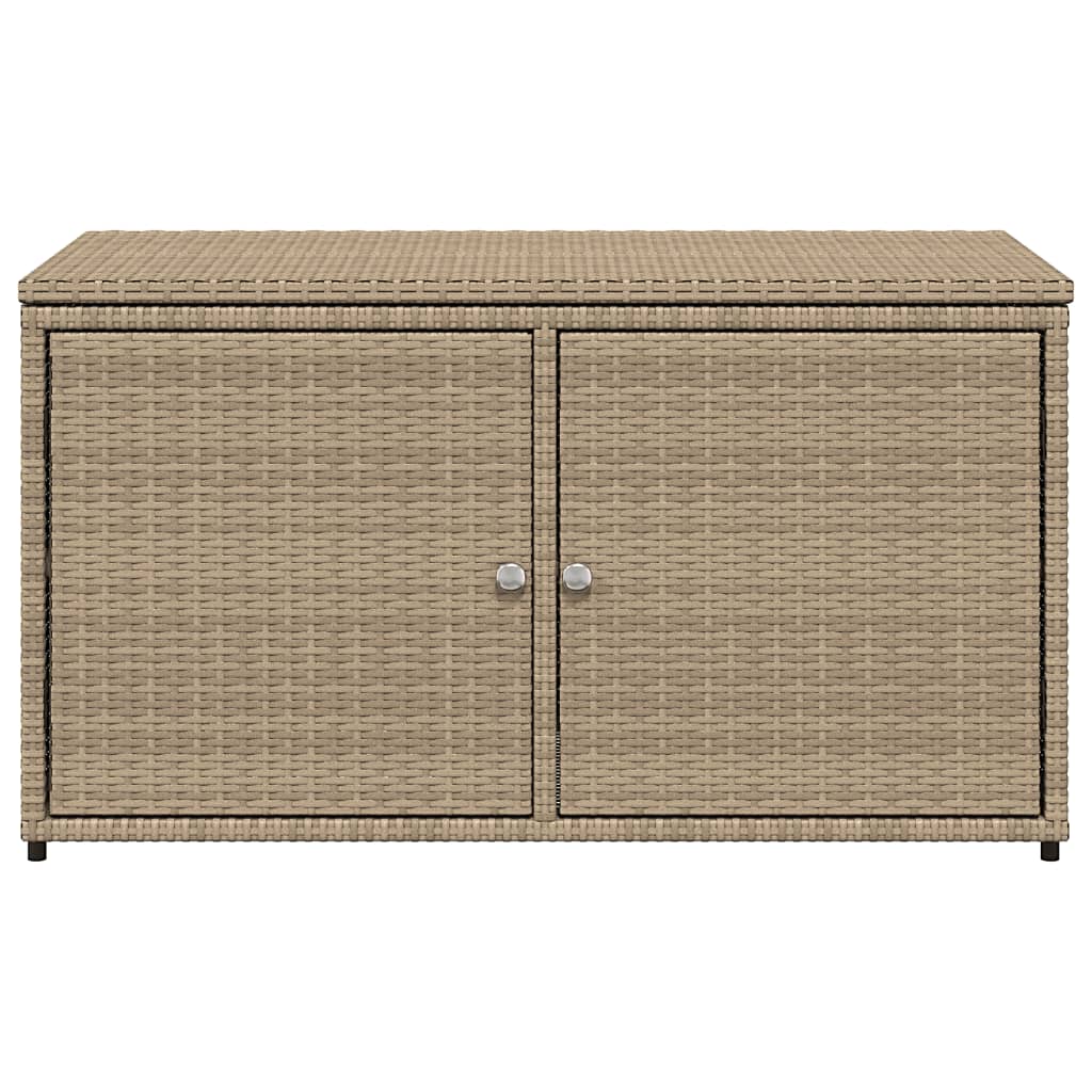 Patio Storage Cabinet Beige 43.3"x21.7"x23.8" Poly Rattan