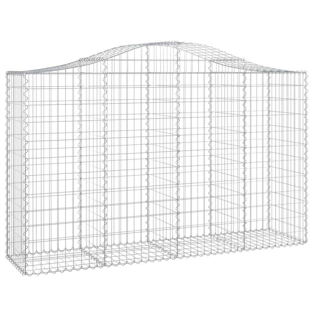 Arched Gabion Baskets 12 pcs 78.7"x19.7"x47.2"/55.1" Galvanized Iron