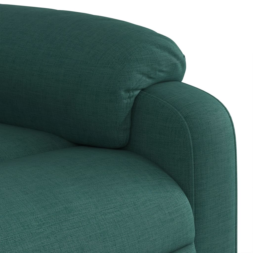 Massage Recliner Chair Dark Green Fabric