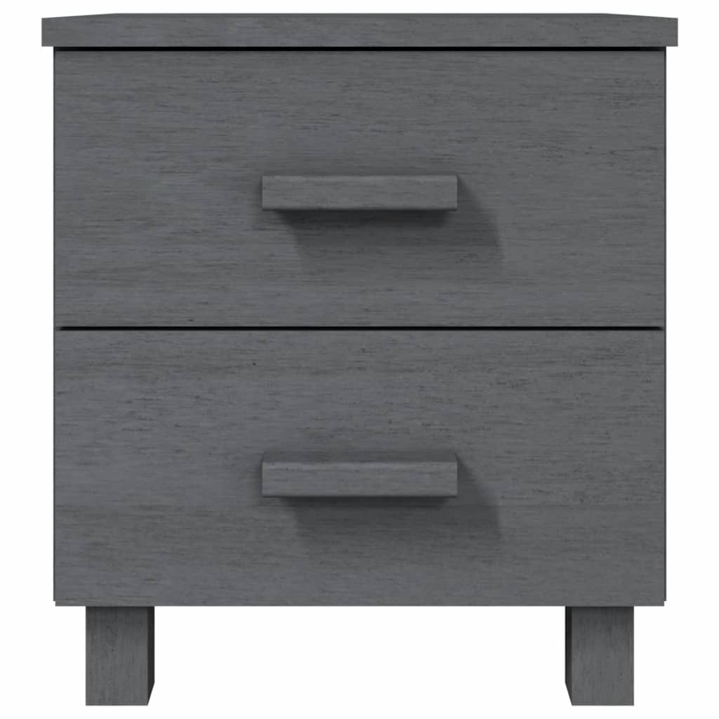 Bedside Cabinets HAMAR 2 pcs Dark Gray 15.7"x13.8"x17.5" Solid Wood