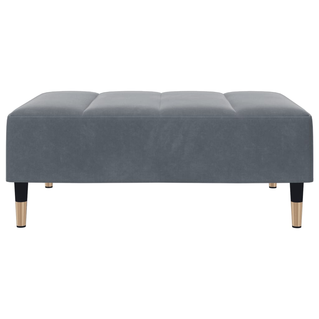 2-Seater Sofa Bed with Footstool Dark Gray Velvet