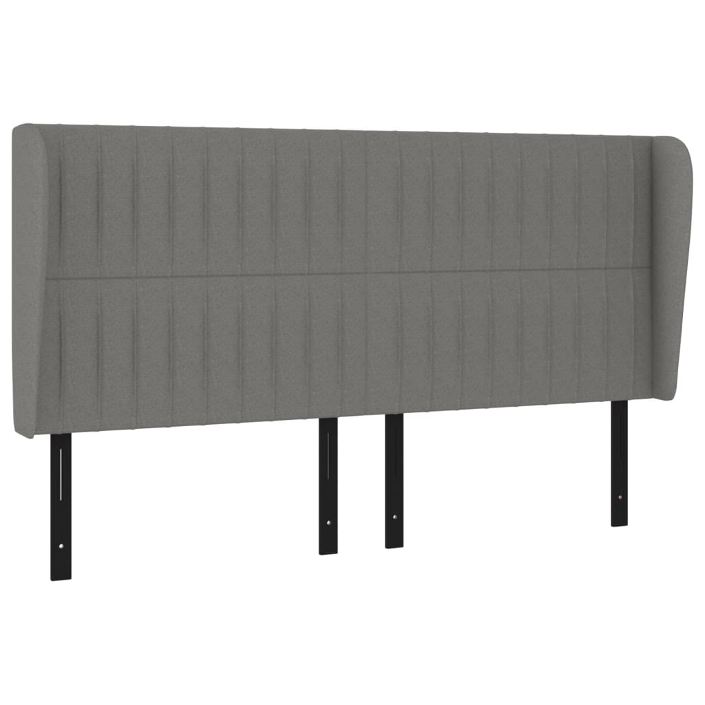 Headboard with Ears Dark Gray 79.9"x9.1"x46.5"/50.4" Fabric