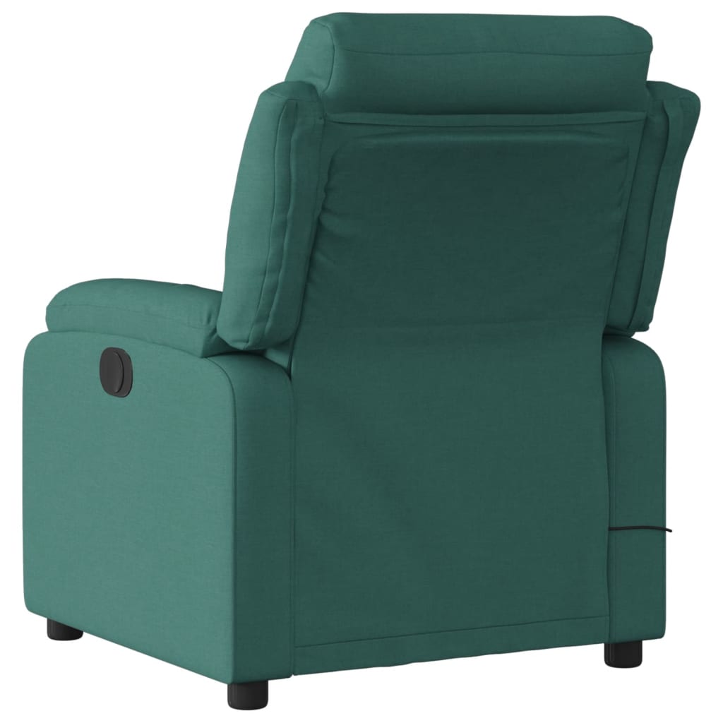 Electric Massage Recliner Chair Dark Green Fabric