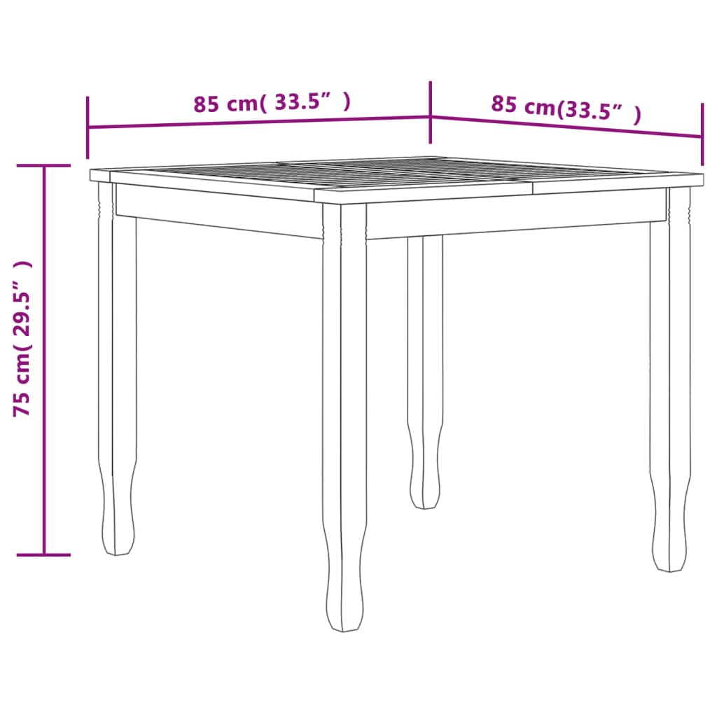 5 Piece Patio Dining Set Solid Wood Teak