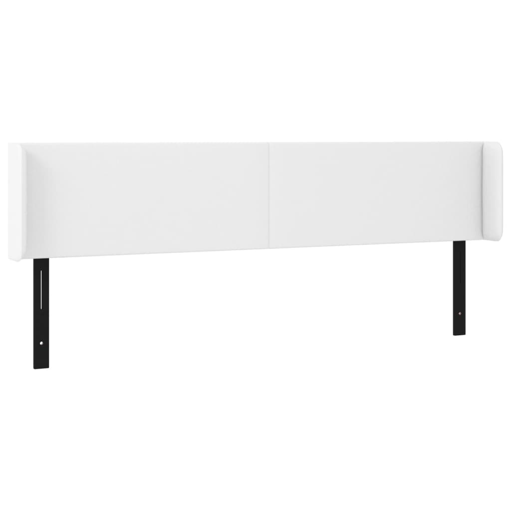 LED Headboard White 64.2"x6.3"x30.7"/34.6" Faux Leather