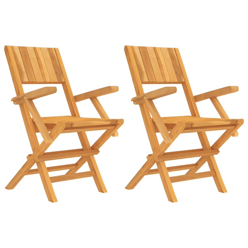 Folding Patio Chairs 2 pcs 21.7"x24"x35.4" Solid Wood Teak