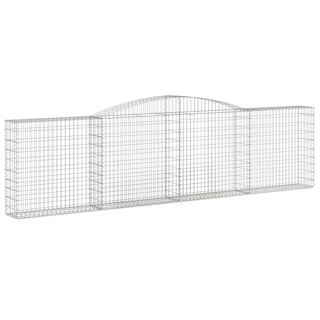 Arched Gabion Baskets 9 pcs 157.5"x11.8"x39.4"/47.2" Galvanized Iron