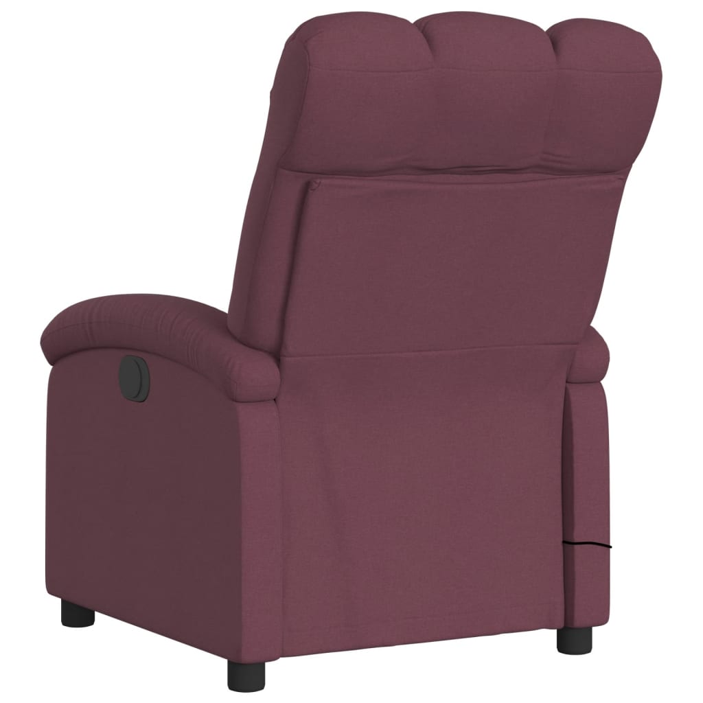 Electric Massage Recliner Chair Purple Fabric