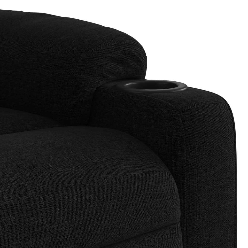 Massage Recliner Chair Black Fabric