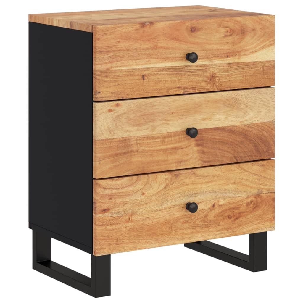 Bedside Cabinet 19.7"x13"x24.4" Solid Wood Acacia&Engineered Wood