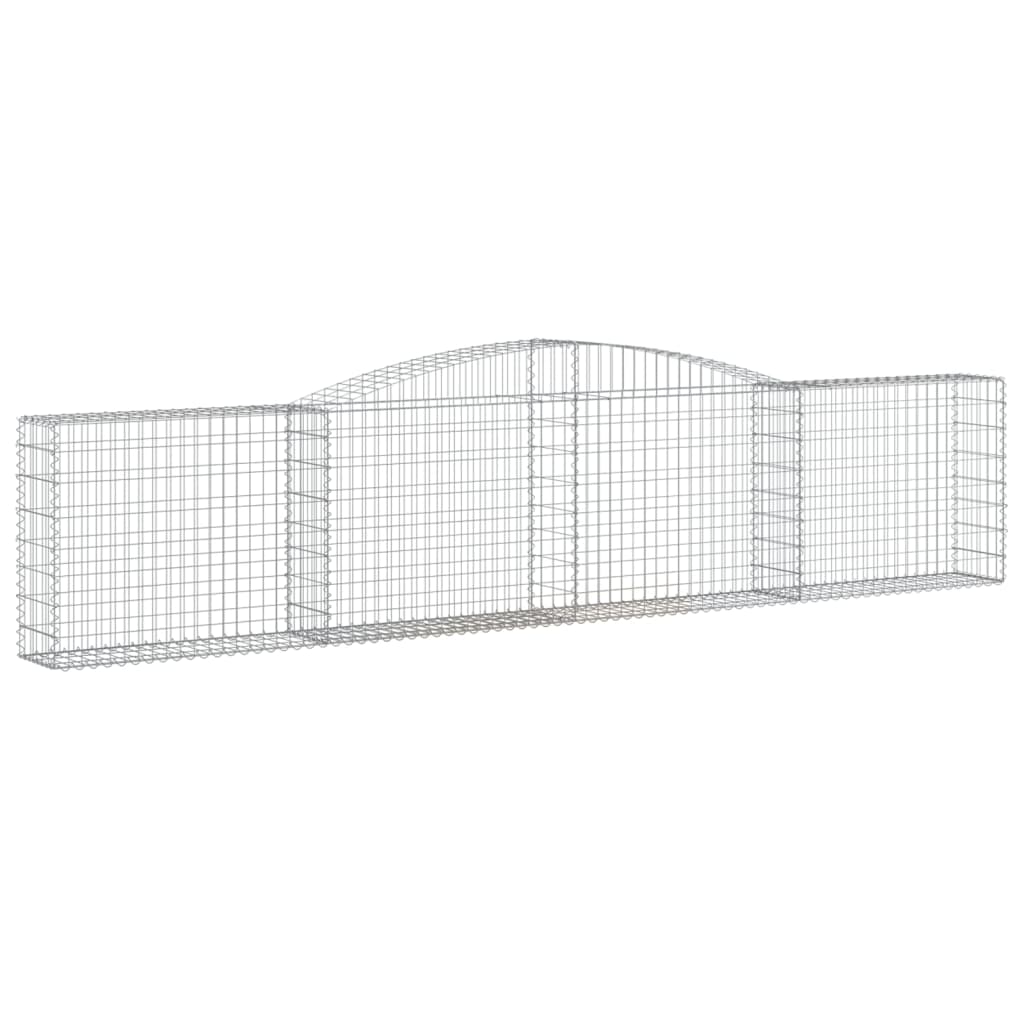 Arched Gabion Baskets 6 pcs 157.5"x11.8"x31.5"/39.4" Galvanized Iron